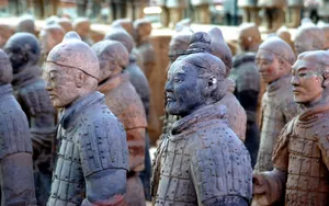 Terracotta Warriors Sculpture Display Outdoor Wallpaper
