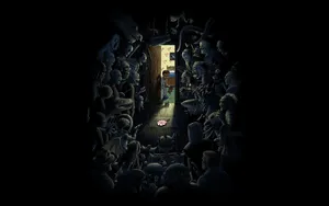 Terrified Woman Alone In The Dark Wallpaper