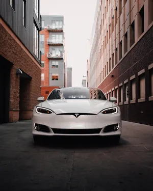 Tesla Model S Front View Wallpaper