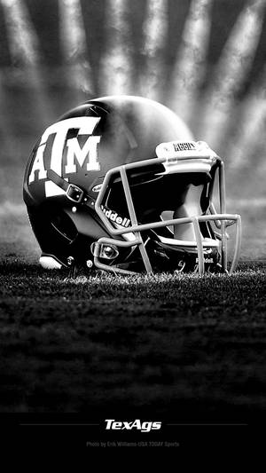 Texas Am University Football Helmet Bw Wallpaper