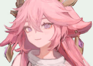 Textured Art Of Yae Miko Pfp Wallpaper