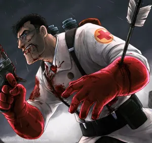 Tf2 Medic Villain Character Injured Wallpaper