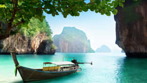 Thailand Tropical Paradise Longtail Boat Wallpaper