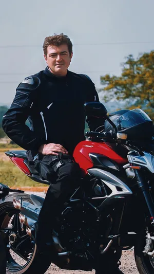 Thala Ajith Expertly Rides Mv Agusta Brutale 800 Wallpaper