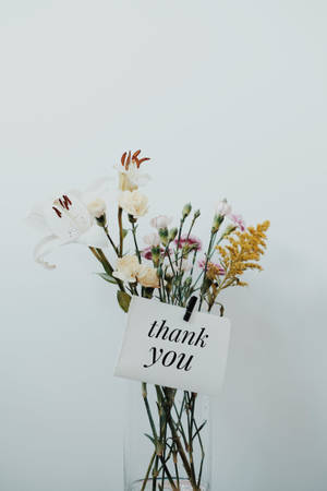 Thank You Flower Bouquet Wallpaper