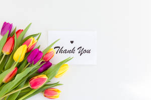 Thank You Greeting With Flowers Wallpaper