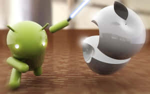 The Android And Apple Rivalry Wallpaper