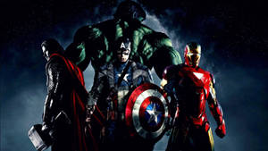 The Avengers Assemble For A Thrilling Movie Adventure Wallpaper