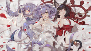 The Azur Lane Girls Are Having Fun In Their Sleepover. Wallpaper