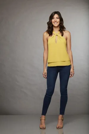 The Bachelorette Becca Kufrin Full Body In Yellow Wallpaper