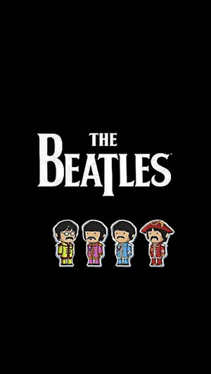 The Beatles In Chibi Art Style Wallpaper
