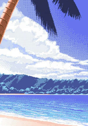 The Beautiful Sunrise Over A Pixelated Beach Wallpaper