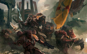 The Blood Angels Stand Ready To Defend The Imperium In The Name Of The Emperor Wallpaper