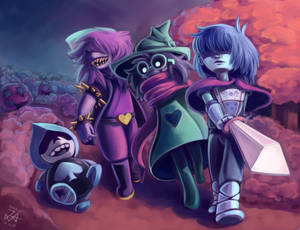 The Brave Cast Of Deltarune Saving Their World Wallpaper