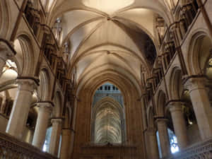 The Breathtaking Ceiling Of Canterbury Cathedral Wallpaper