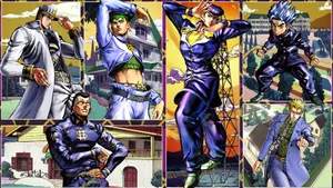 “the Cast Of Jojo Bizarre Adventure In All Their Glory!” Wallpaper