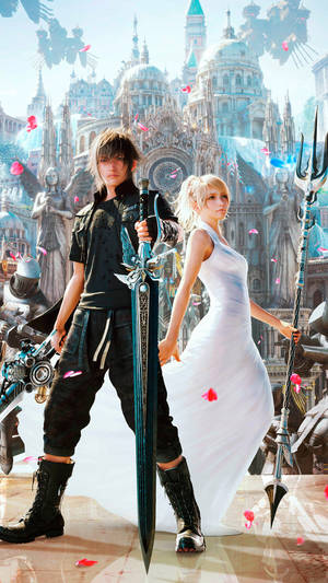 The Classic Game Final Fantasy On A Colorful Iphone! Wallpaper