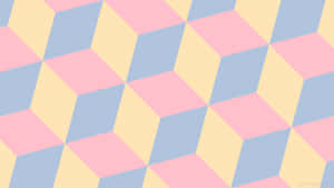 The Colorful Combination Of Blue, Pink And Yellow Wallpaper
