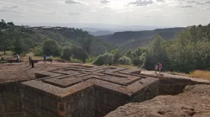 The Cross-shaped Church's Corners In Lalibela Wallpaper