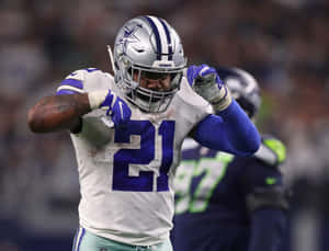 The Dallas Cowboys Star Running Back: Ezekiel Elliott Wallpaper