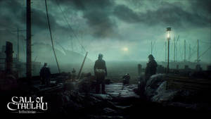 The Dark Waters Of Cthulhu's Harbor Wallpaper