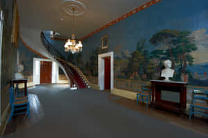 The Dignified Hermitage Mansion Amidst Nature Wallpaper