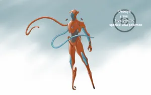 The Enigmatic Powerhouse - Deoxys Pokemon Fanart Wallpaper