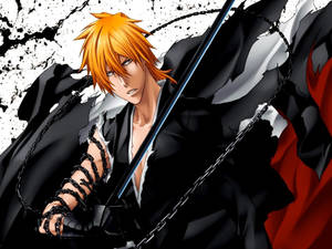 The Fierce Courageous Warrior Ichigo Takes His Hollow Form To Fight Injustice. Wallpaper