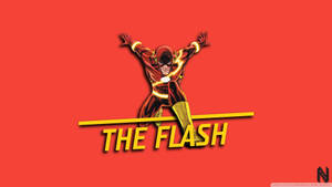 The Flash 4k Pose With Text Wallpaper