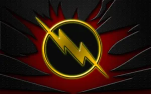The Flash Emblemon Red Background Wallpaper