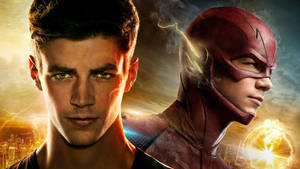 The Flash Movie Grant Gustin Split Screen Wallpaper