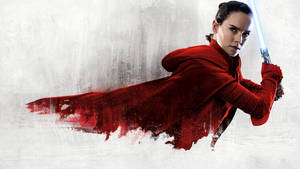 The Force Awakens As Rey Charges Her Destiny In The Star Wars Movie. Wallpaper