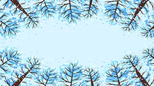 The Fresh Winter Air Glimmers Through The Cloudy Trees In The Forest. Wallpaper