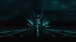 The Futuristic Tron Disney Castle Wallpaper