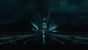 The Futuristic Tron Disney Castle Wallpaper