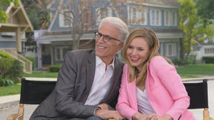 The Good Place Michel And Eleanor Picture-taking Wallpaper