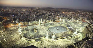 The Great Mosque Temple Lights In Makkah Hd Wallpaper