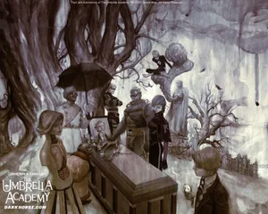 The Hargreeves Siblings Attend Their Father's Funeral Wallpaper