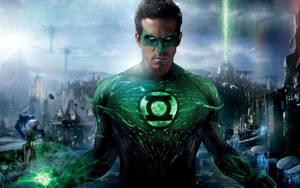 “the Heroic Green Lantern Battles For Justice In The Planet Oa.” Wallpaper