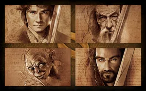 The Hobbit Character Collage Wallpaper