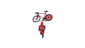 The Iconic Akira And His Red Bicycle Wallpaper