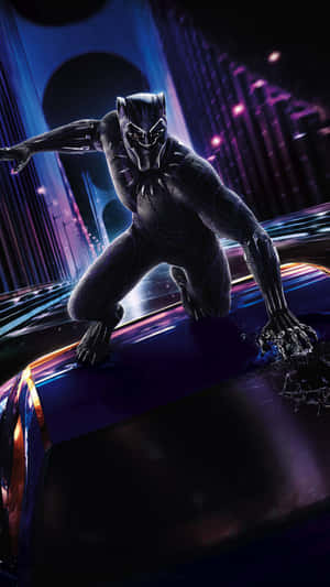 The Iconic Black Panther Hero Wallpaper