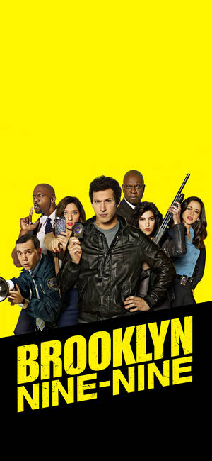 The Iconic Yellow & Black Theme Of Brooklyn Nine Nine Wallpaper