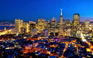 The Illuminating Glow Of Coit Tower Wallpaper