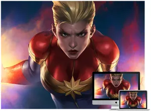 The Latest In Computer Technology - Captain Marvel Powered Wallpaper