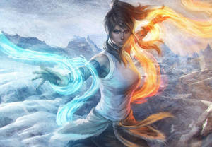 The Legend Of Korra Fire & Water Elements Wallpaper