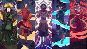 The Legend Of Korra Powerful Character Collage Wallpaper