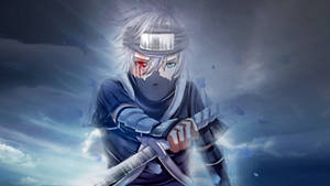 The Legendary Ninja, Kakashi Hatake, With His Sword And Lightningpower Wallpaper