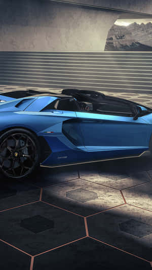 The Luxurious Blue Lamborghini Wallpaper