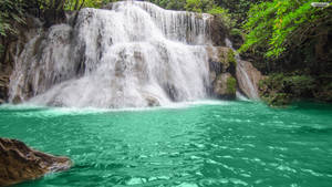 The Majestic Huai Mae Khamin Waterfall Wallpaper